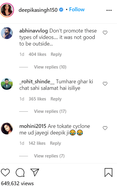 (Deepika Singh) चक्रवात ताकते से हुई तबाही के बाद डांस करने पर ट्रोल हुईं
