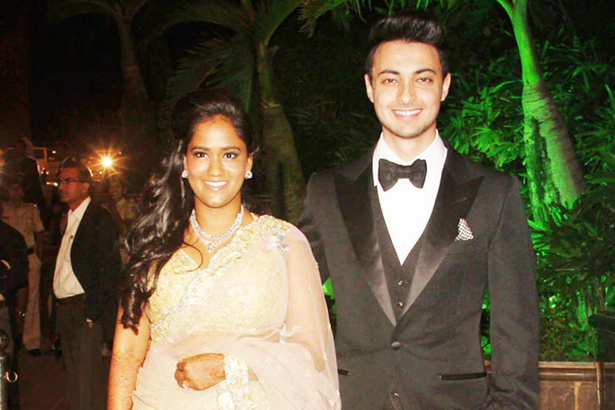 Aayush Sharma with arpita khan sharma eid party