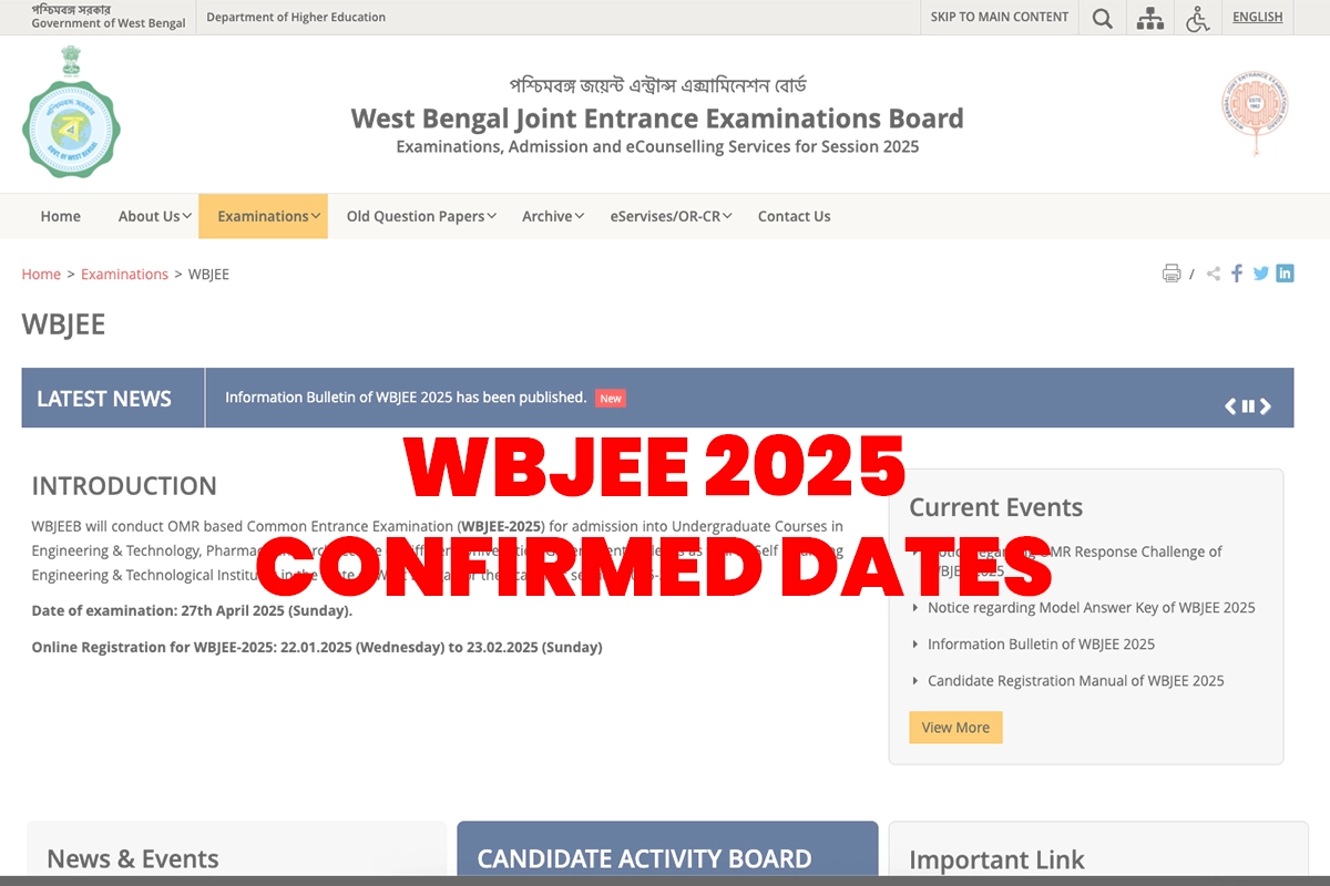 WBJEE 2025 Result Date