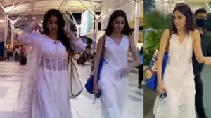Anany Panday in white dress